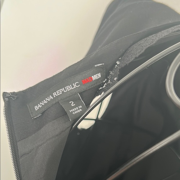 Banana Republic MadMen Linen Lace Elegant Black Dress Size 2 - Picture 10 of 11